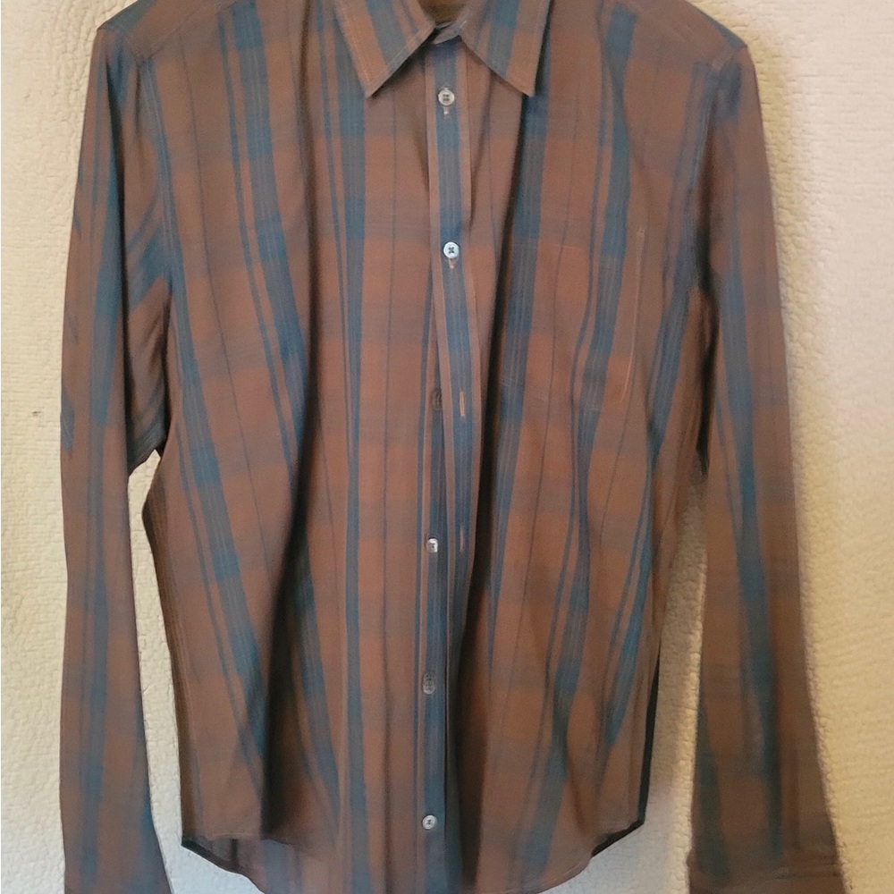 Marc Jacobs Brown and Blue Casual Button Down Shirt